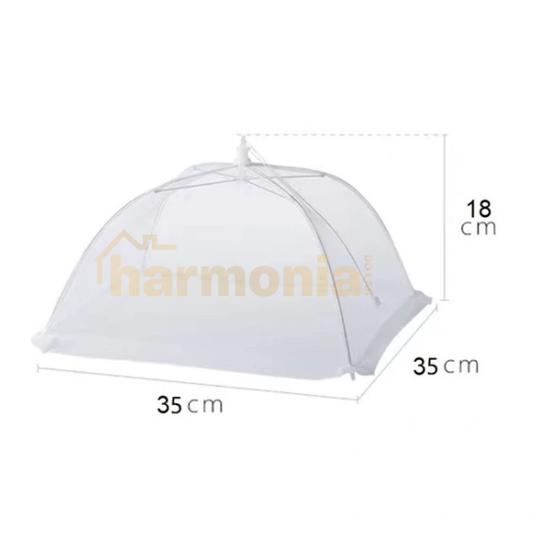 Tela Protetora de Alimentos Cinza Dobrável-35x35x18cm-Harmonia do lar