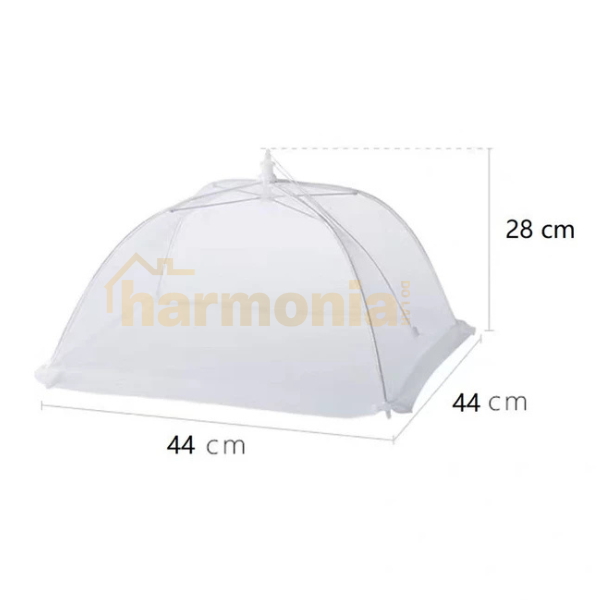 Tela Protetora de Alimentos Cinza Dobrável-44x44x28.5cm-Harmonia do lar
