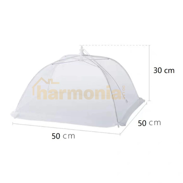 Tela Protetora de Alimentos Cinza Dobrável-50x50x30cm-Harmonia do lar