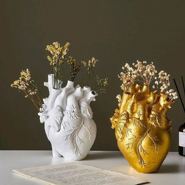 Vaso Decorativo para Sala de Cerâmica Coração-Harmonia do lar