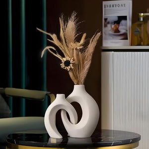 Vaso Decorativo para Sala de Cerâmica para Mesa 2 em 1-Harmonia do lar