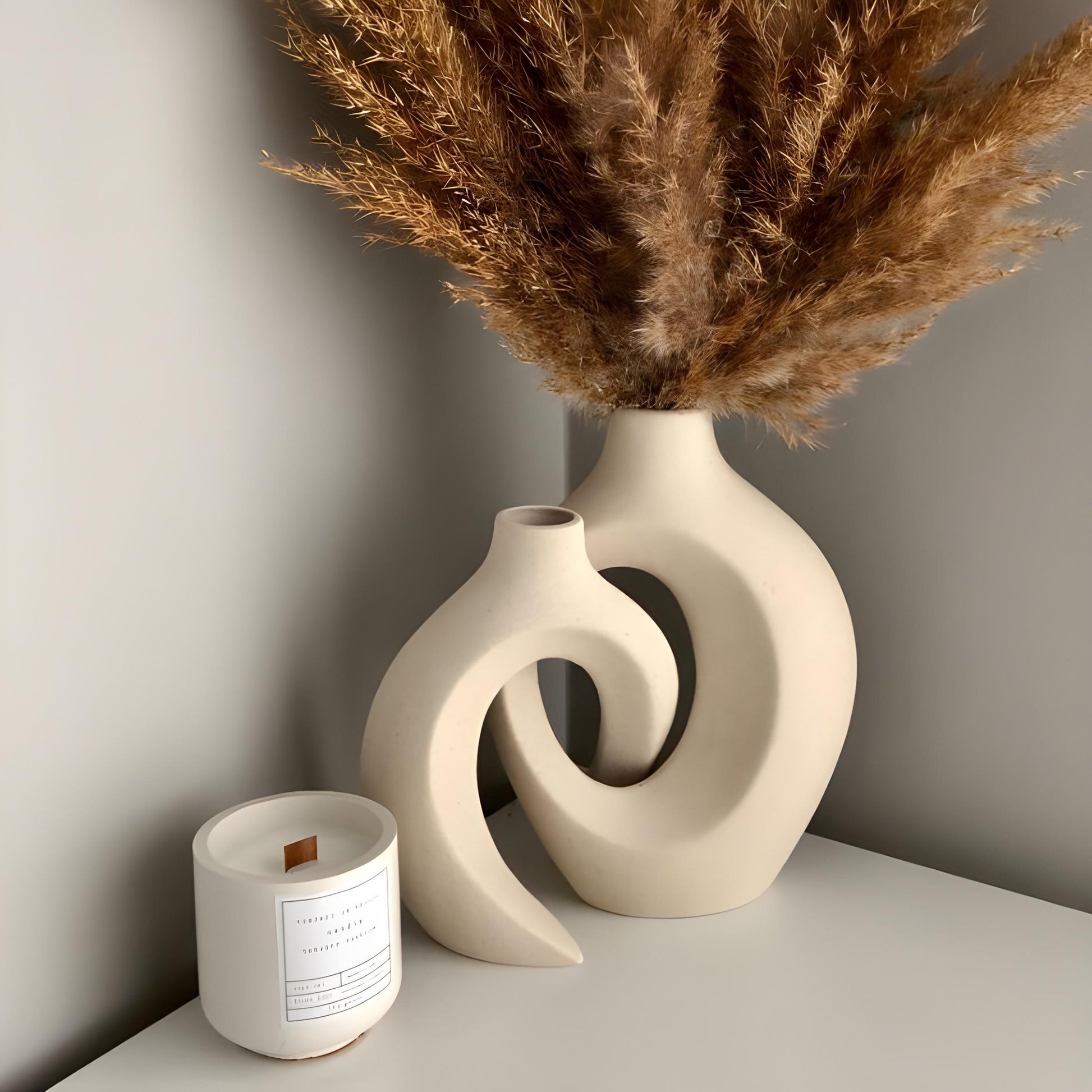 Vaso Decorativo para Sala de Cerâmica para Mesa 2 em 1-Harmonia do lar