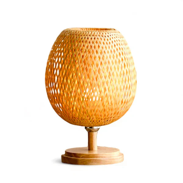 Abajur de Mesa Tecelagem De Bambu Rattan Led - Harmonia do lar