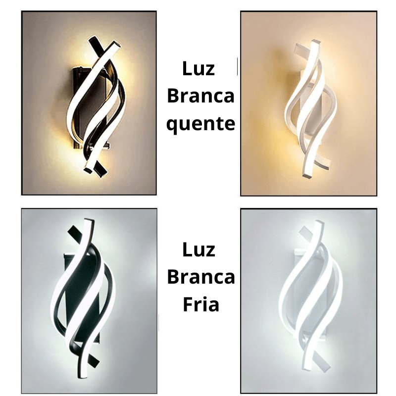 Arandela de Parede Led Espiral Moderna - Casas Gael-Harmonia do lar-