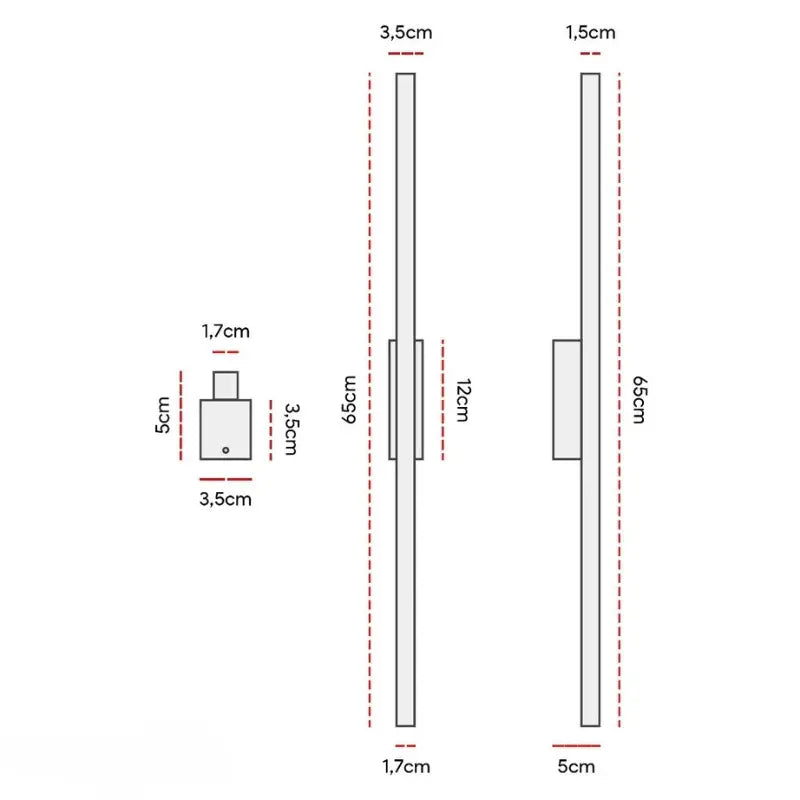 Arandela de Parede Led Preta Minimalista-Harmonia do lar-