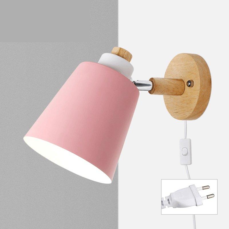 Arandela de Parede Wooden Com Interruptor-Harmonia do lar-Rosa-