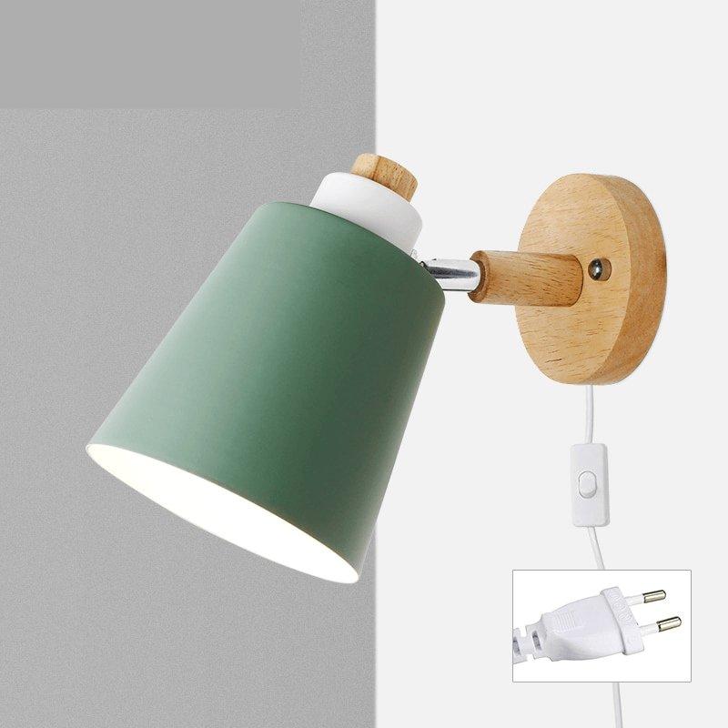 Arandela de Parede Wooden Com Interruptor-Harmonia do lar-Verde-