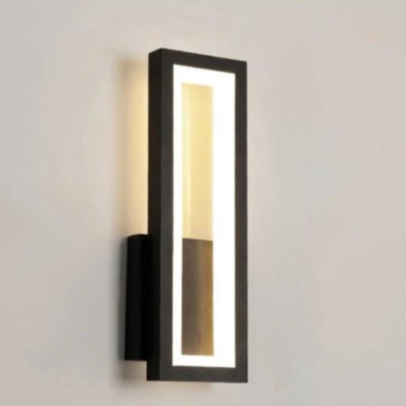 Arandela Moderna Minimalista Led-Harmonia do lar-Preto-Quente-