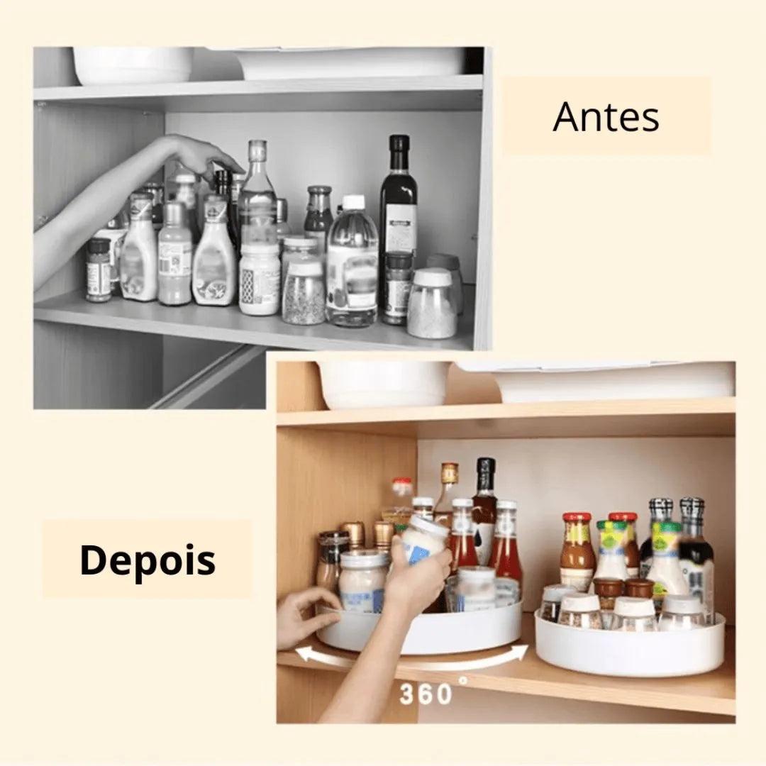 Bandeja Organizadora Decorativa para Cozinha Redonda Giratória - Harmonia do lar