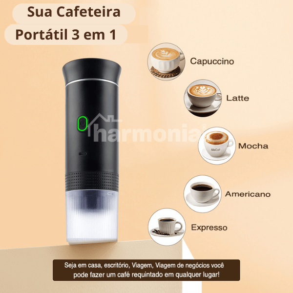 Cafeteira Elétrica Portátil 3 em 1 - Harmonia do lar - Harmonia do lar