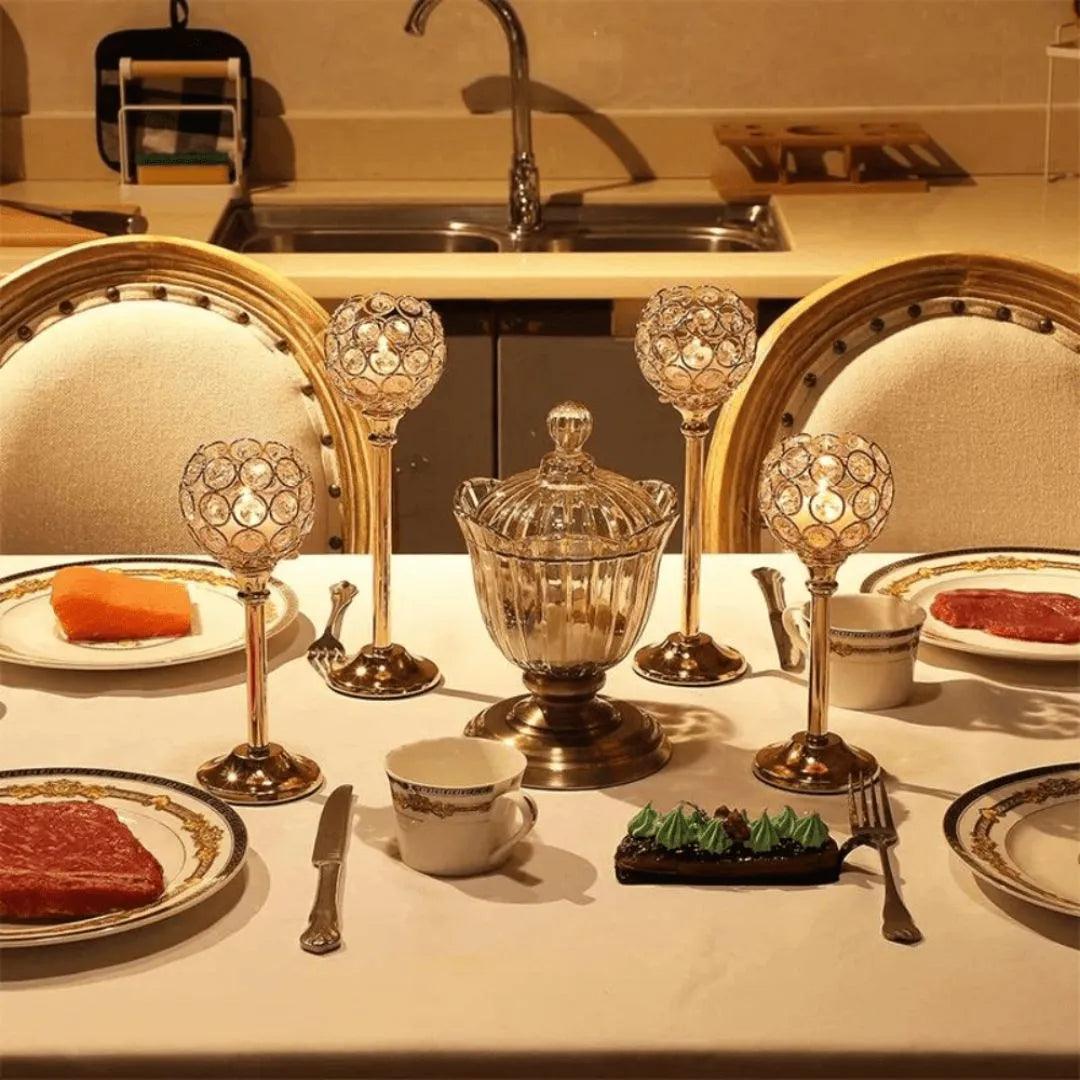 Castiçal de Vela Dourado para Mesa - Decoração - Harmonia do lar