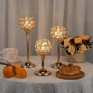 Castiçal de Vela Dourado para Mesa - Decoração - Harmonia do lar