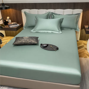 Conjunto de Roupa de Cama 400 Fios Premium em Algodão Egípcio - Verde - Harmonia do lar