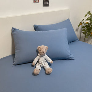 Conjunto de Roupa de Cama Nórdica em Algodão 100% - Luxo e Conforto - Azul - Harmonia do lar