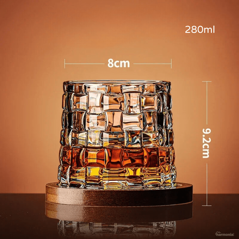 Copo de Whisky Cristal com Base Rotativo Bar em Casa-Harmonia do lar