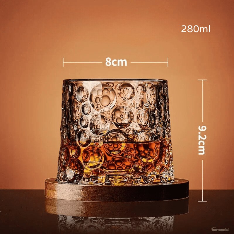 Copo de Whisky Cristal com Base Rotativo Bar em Casa-Harmonia do lar