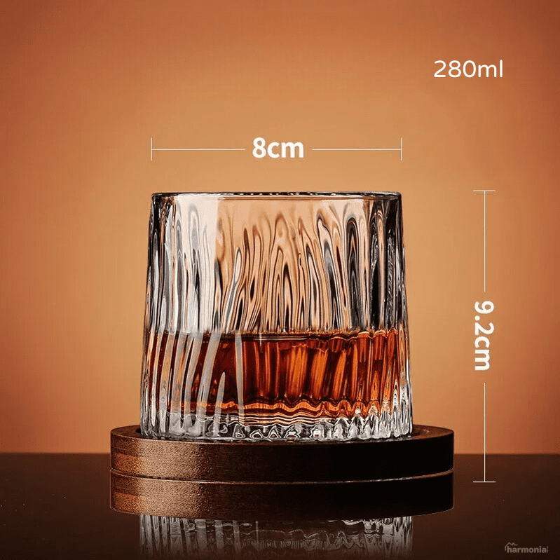 Copo de Whisky Cristal com Base Rotativo Bar em Casa-Harmonia do lar