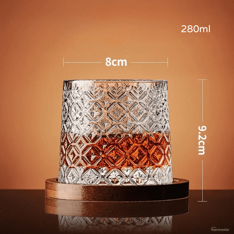 Copo de Whisky Cristal com Base Rotativo Bar em Casa-Harmonia do lar