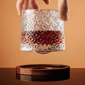 Copo de Whisky Cristal com Base Rotativo Bar em Casa-Harmonia do lar