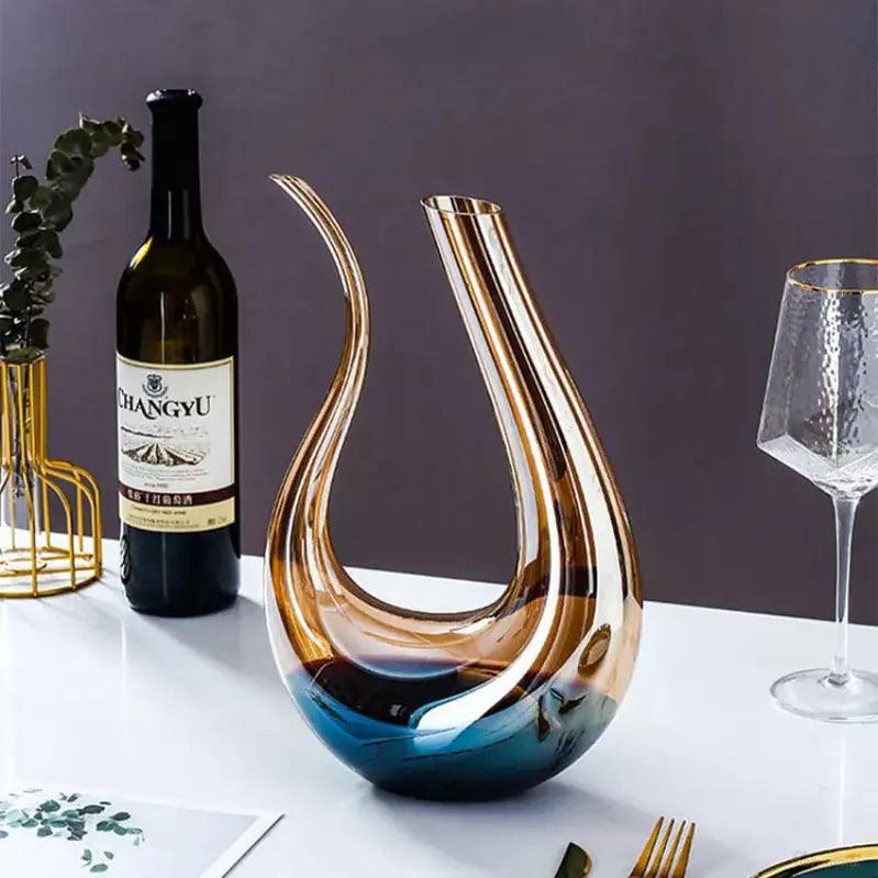 Decanter de Vinho Recipiente de Vidro Cisne Decantador Ambar-Harmonia do lar - Harmonia do lar