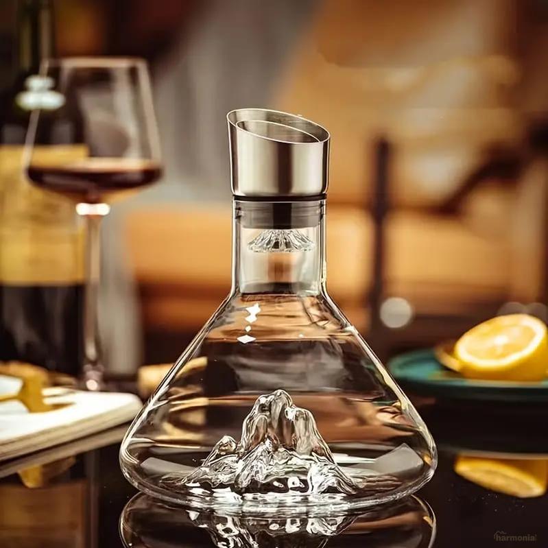 Decanter de Vinho Vidro Iceberg Aerador Home Bar-Harmonia do lar