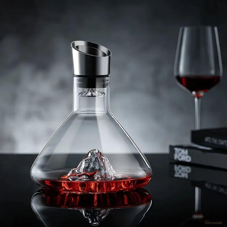 Decanter de Vinho Vidro Iceberg Aerador Home Bar-Harmonia do lar