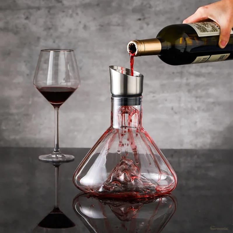 Decanter de Vinho Vidro Iceberg Aerador Home Bar-Harmonia do lar