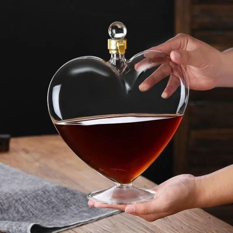 Decanter de Vinho Whisky Coração Vidro-Harmonia do lar