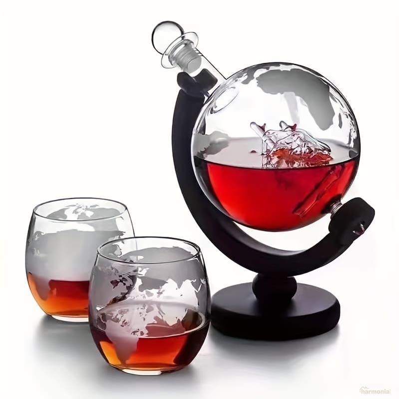 Decanter Whisky Globo Conjunto Recipiente de Vidro-Harmonia do lar