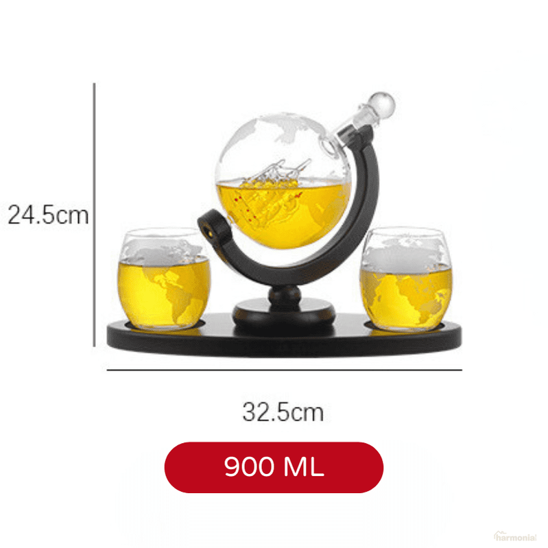 Decanter Whisky Globo Conjunto Recipiente de Vidro-Harmonia do lar