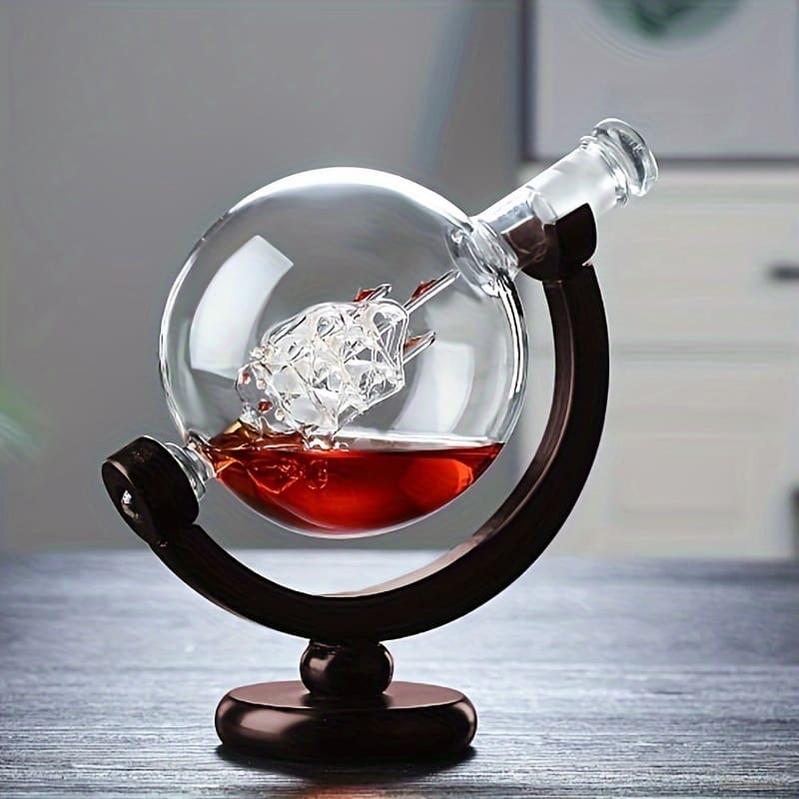 Decanter Whisky Globo Conjunto Recipiente de Vidro-Harmonia do lar