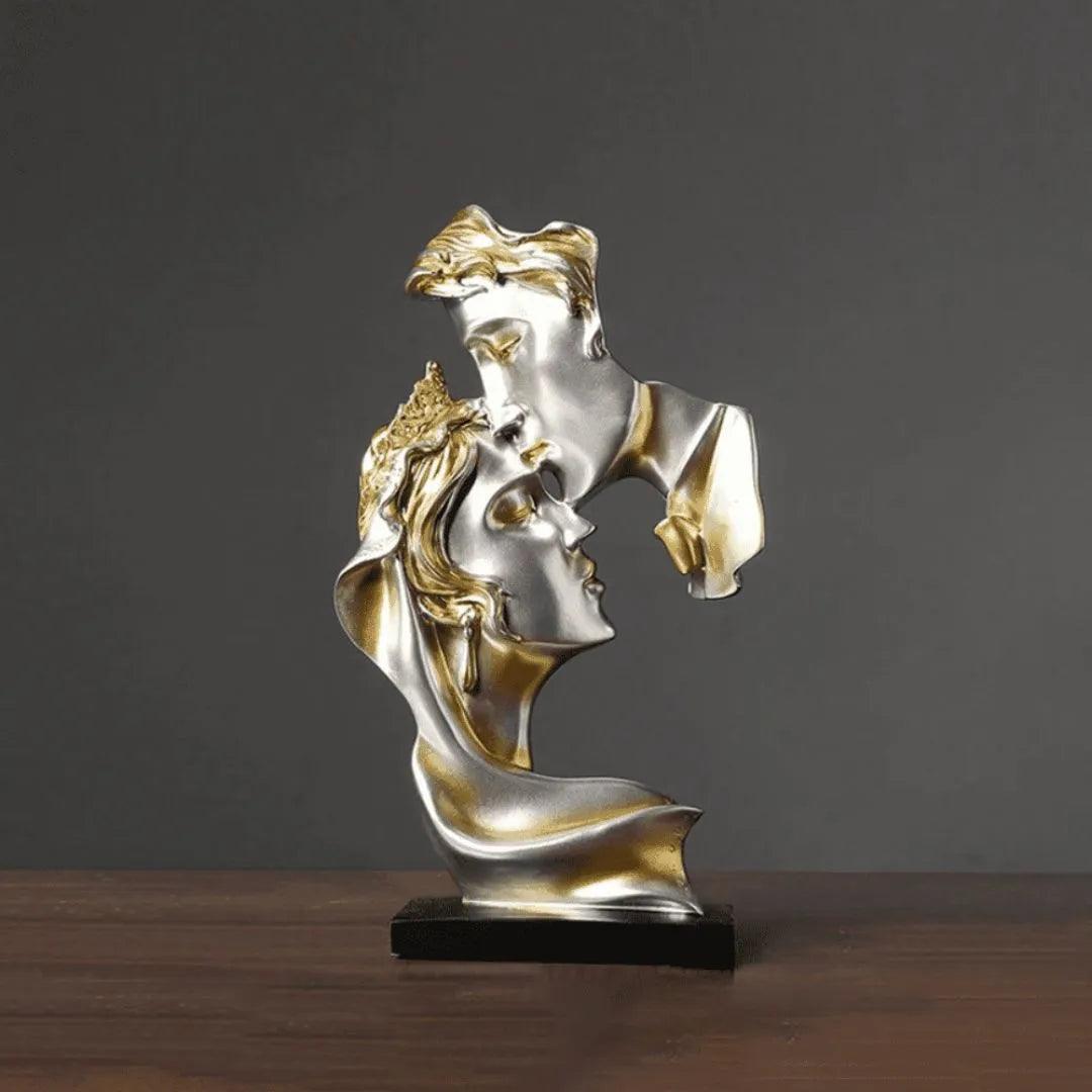 Escultura Decorativa Beijo de Amantes Estatueta - Harmonia do lar