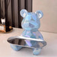 Escultura Decorativa com Bandeja Urso Geométrico - Harmonia do lar