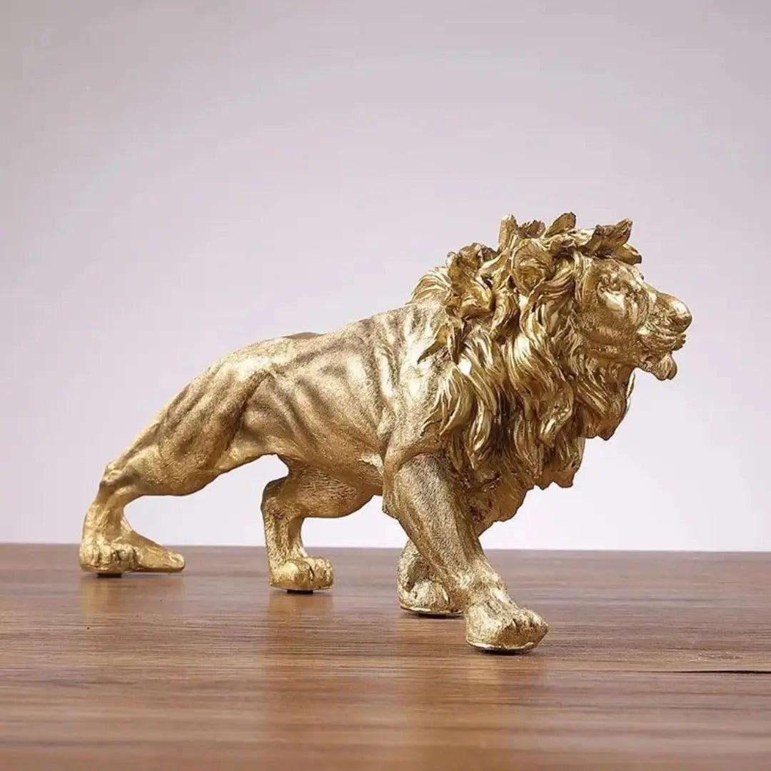 Escultura Decorativa Leão Estátua para Mesa - Harmonia do lar