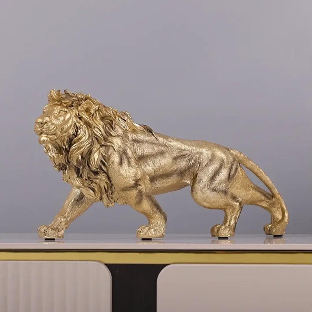 Escultura Decorativa Leão Estátua para Mesa - Harmonia do lar