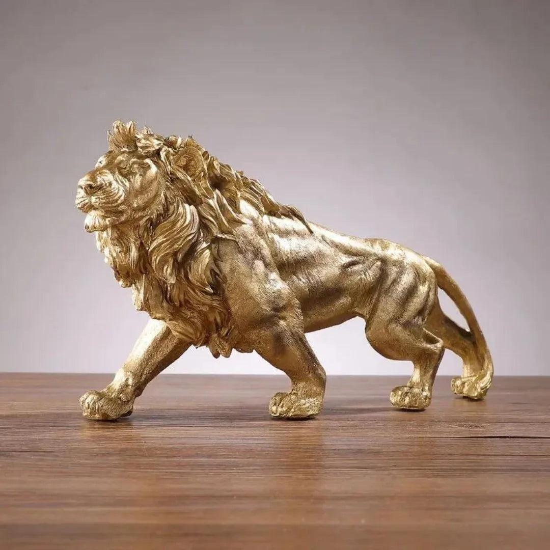 Escultura Decorativa Leão Estátua para Mesa - Harmonia do lar