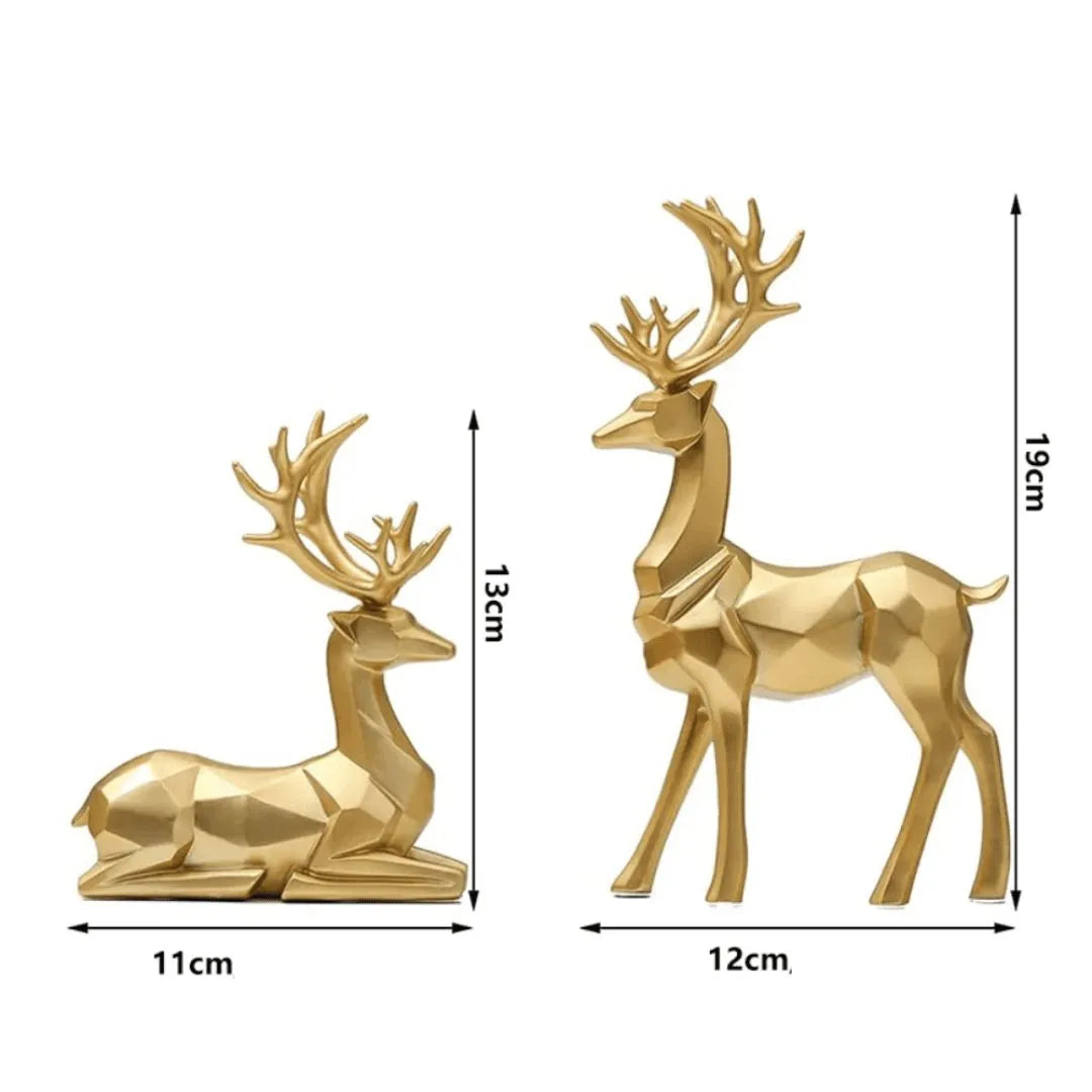 Escultura Decorativa Renas Estátua para Mesa - Decoração para Sala - Harmonia do lar