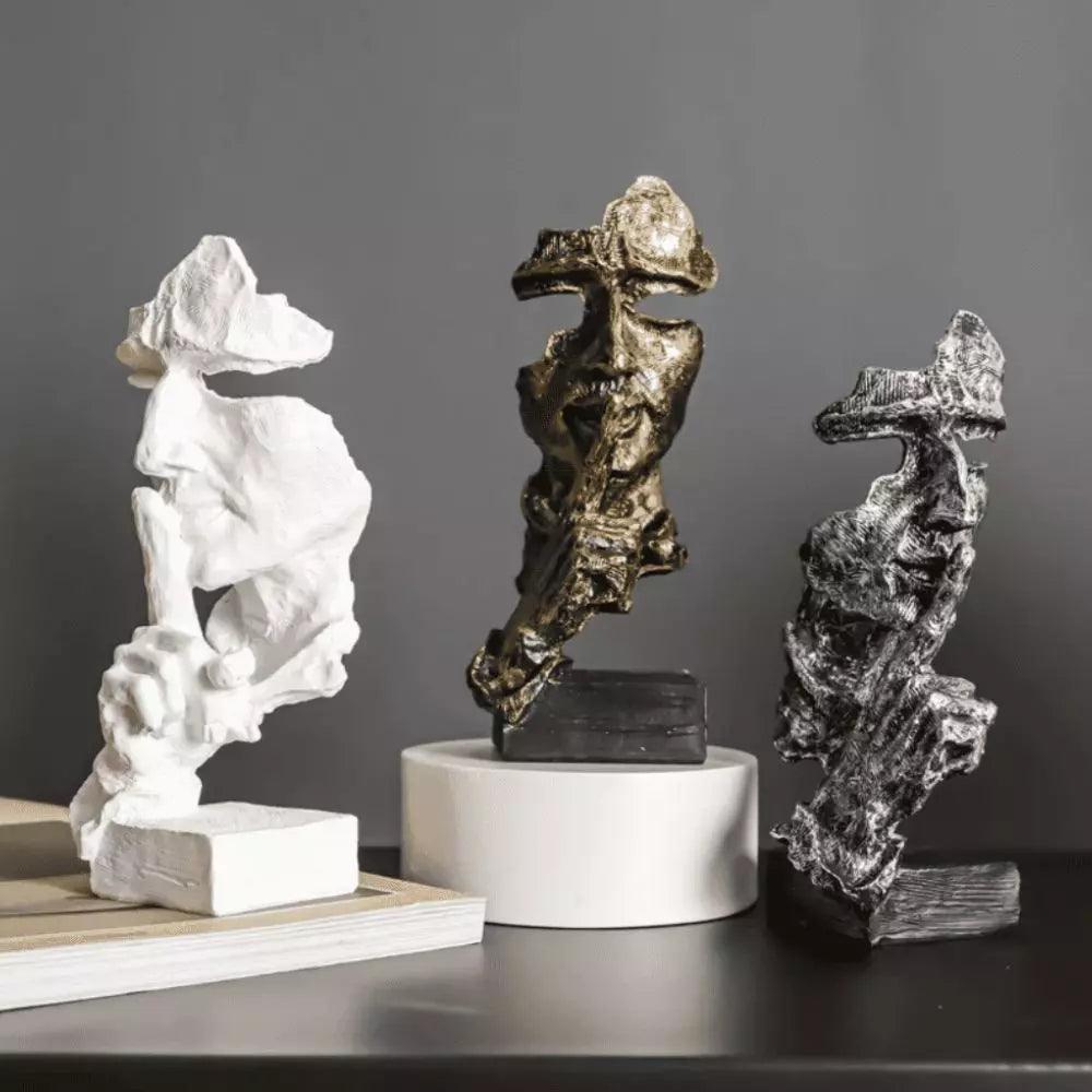 Escultura Decorativa Silêncio Estátua para Mesa - Harmonia do lar