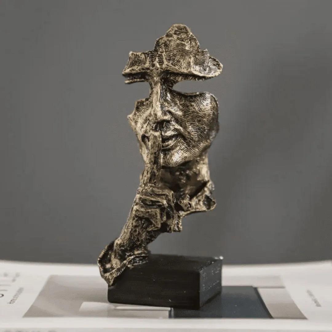 Escultura Decorativa Silêncio Estátua para Mesa - Harmonia do lar