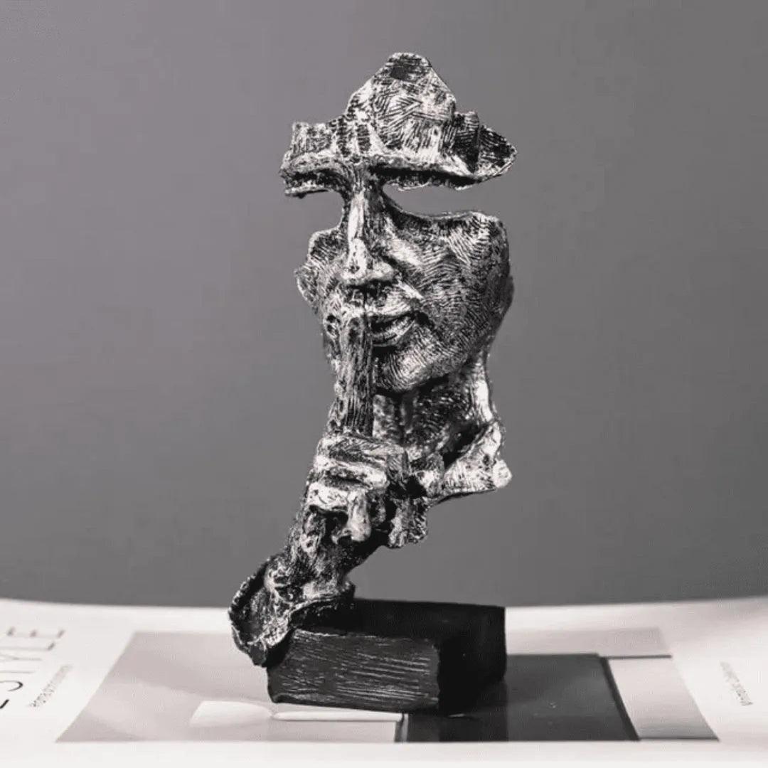 Escultura Decorativa Silêncio Estátua para Mesa - Harmonia do lar