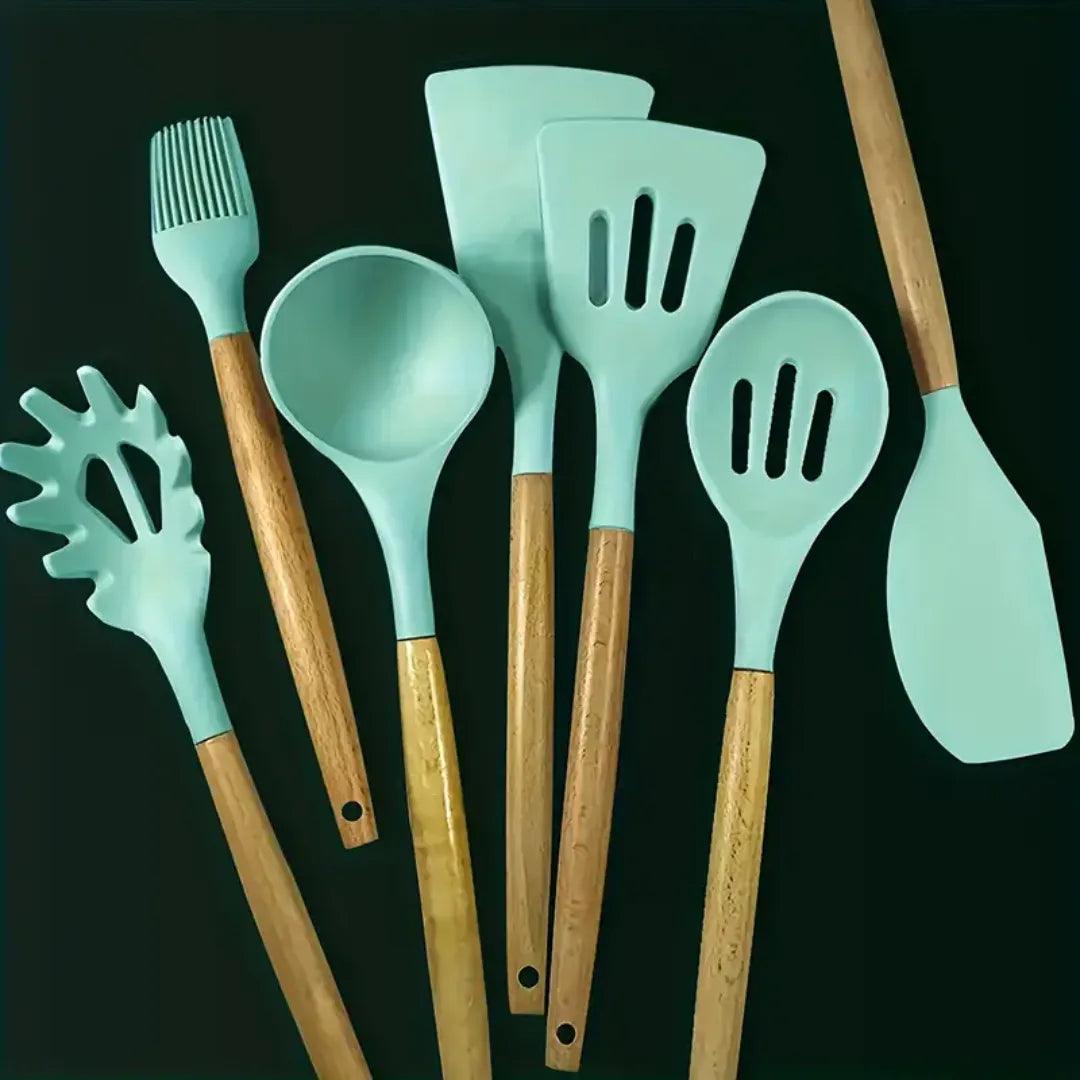 Kit 7 Utensílios De Cozinha De Silicone Antiaderente - Harmonia do lar