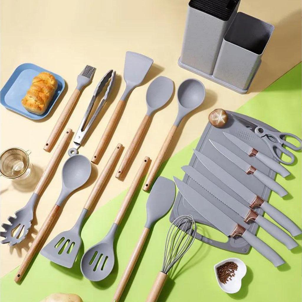 Kit de Cozinha 19 Peças de Silicone Premium - Harmonia do lar