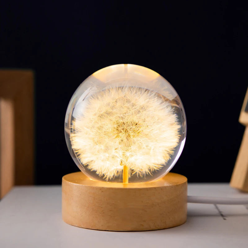 Luminária Cristal LED – Jardim Encantado | Harmonia do lar-Dente de Leão-