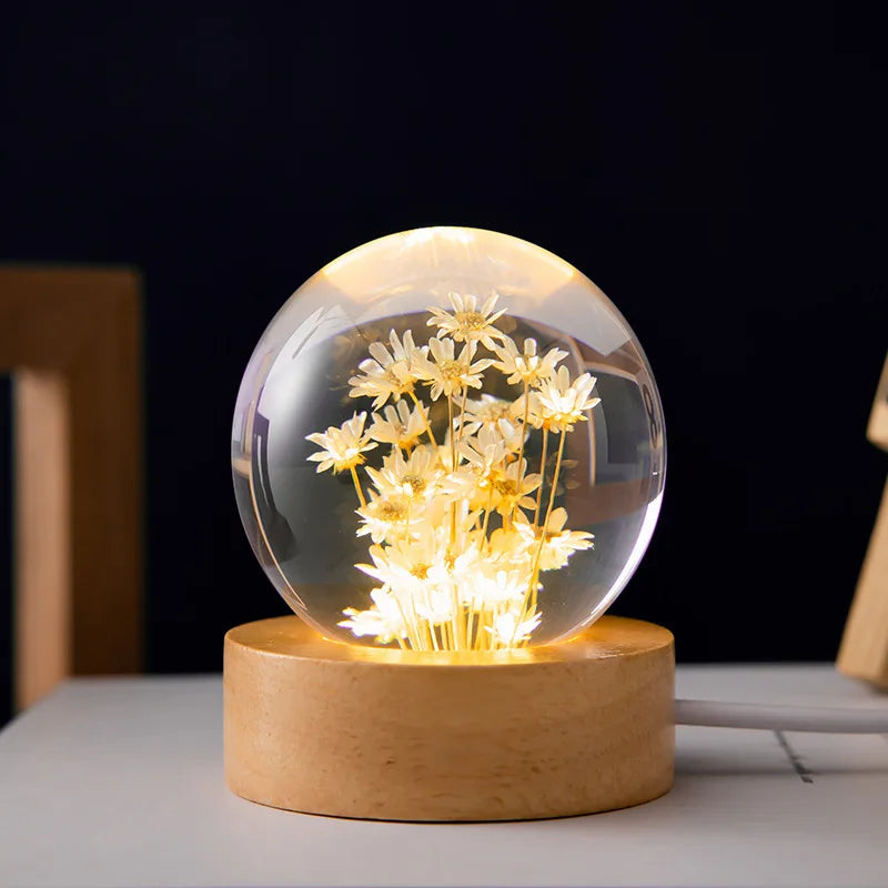 Luminária Cristal LED – Jardim Encantado | Harmonia do lar-Margarida Branca-