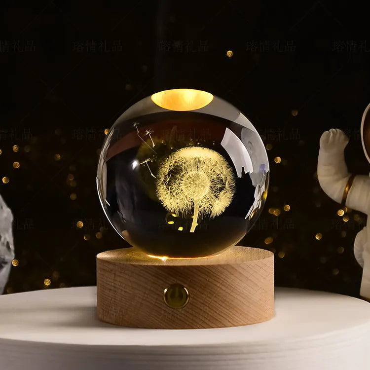 Luminária Cristal Led - Orbe de Luz-Dente de Leão-