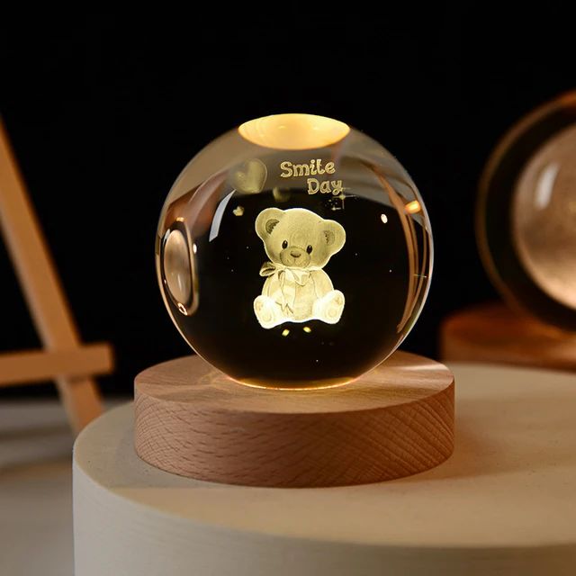 Luminária Cristal Led - Orbe de Luz-Urso-