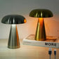 Luminária de Mesa Decorativa Cogumelo Recarregável em Metal - Harmonia do lar