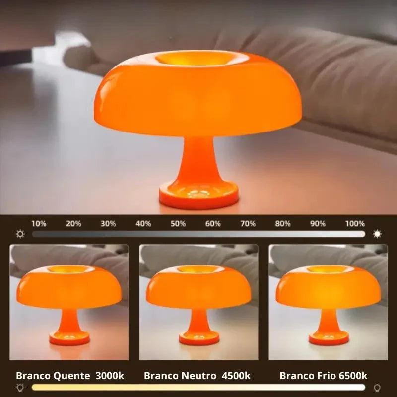 Luminária de Mesa Moderna Cogumelo Led - Harmonia do lar