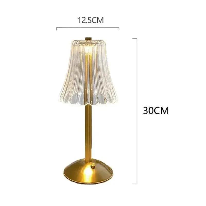 Luminária de Mesa Sem Fio Abajur Dourada Elegânce - Harmonia do lar