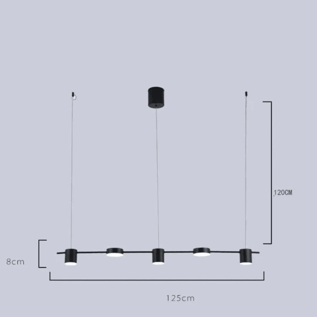 Lustre para Sala/Cozinha Pendente Moderno LED c/ 5 Lâmpadas - Harmonia do lar